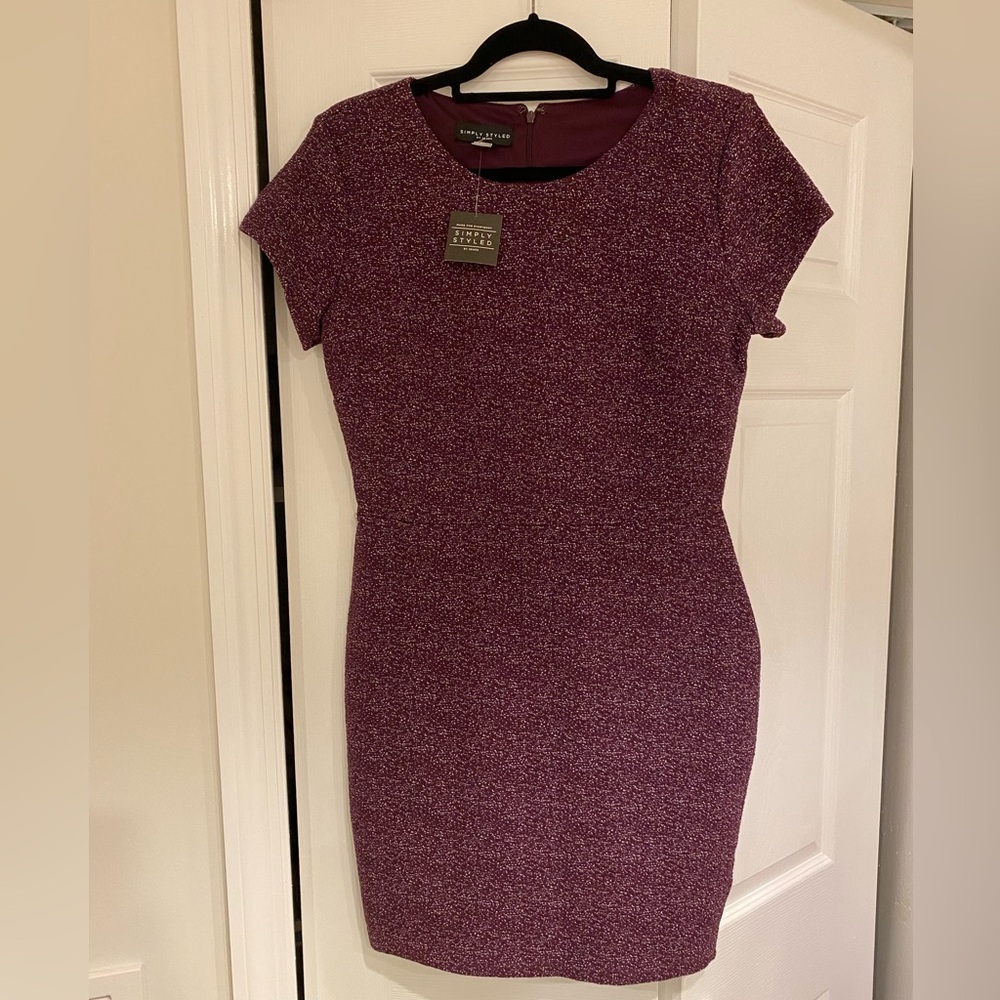 Simply Styled Mini Plum Dress for Women Size M NWT